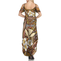Personalised Hawaii Tribal Humpback Whale Summer Maxi Dress Melemele Hibiscus Seamless Pattern LT9 - Polynesian Pride