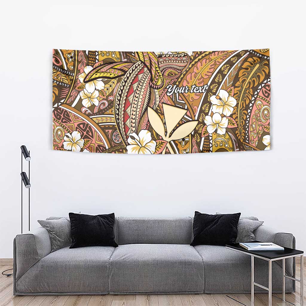 Personalised Hawaii Tribal Humpback Whale Tapestry Melemele Hibiscus Seamless Pattern