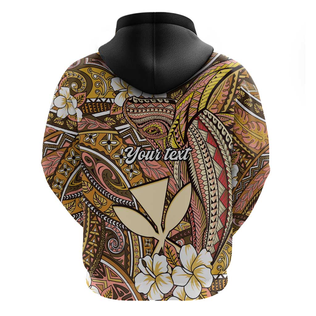 Personalised Hawaii Tribal Humpback Whale Zip Hoodie Melemele Hibiscus Seamless Pattern LT9 - Polynesian Pride