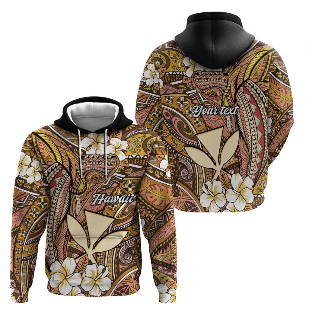 Personalised Hawaii Tribal Humpback Whale Zip Hoodie Melemele Hibiscus Seamless Pattern LT9 - Polynesian Pride