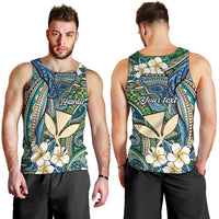 Personalised Hawaii Tribal Humpback Whale Men Tank Top Omaomao Hibiscus Seamless Pattern LT9 - Polynesian Pride