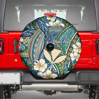 Personalised Hawaii Tribal Humpback Whale Spare Tire Cover Omaomao Hibiscus Seamless Pattern