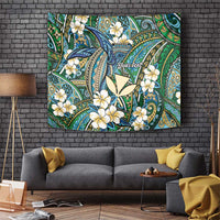 Personalised Hawaii Tribal Humpback Whale Tapestry Omaomao Hibiscus Seamless Pattern