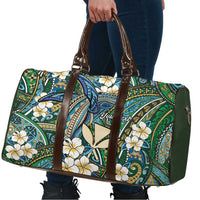Personalised Hawaii Tribal Humpback Whale Travel Bag Omaomao Hibiscus Seamless Pattern LT9 - Polynesian Pride