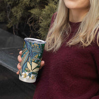 Personalised Hawaii Tribal Humpback Whale Tumbler Cup Omaomao Hibiscus Seamless Pattern LT9 - Polynesian Pride
