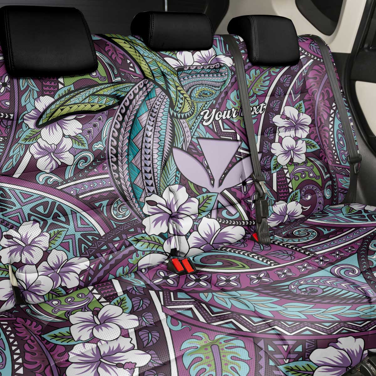 Personalised Hawaii Tribal Humpback Whale Back Car Seat Cover Poni Hibiscus Seamless Pattern LT9 - Polynesian Pride