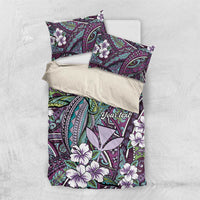 Personalised Hawaii Tribal Humpback Whale Bedding Set Poni Hibiscus Seamless Pattern