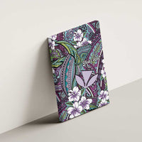 Personalised Hawaii Tribal Humpback Whale Canvas Wall Art Poni Hibiscus Seamless Pattern