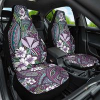 Personalised Hawaii Tribal Humpback Whale Car Seat Cover Poni Hibiscus Seamless Pattern LT9 One Size Purple - Polynesian Pride