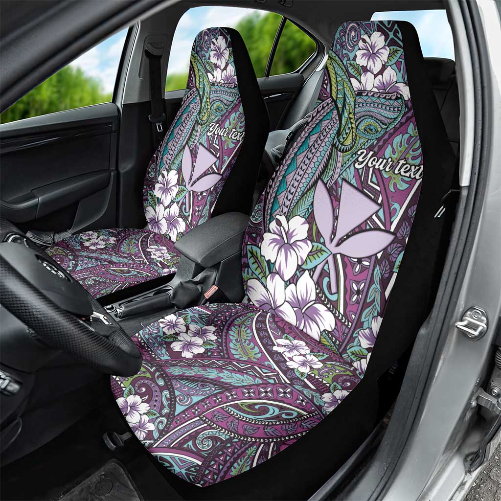 Personalised Hawaii Tribal Humpback Whale Car Seat Cover Poni Hibiscus Seamless Pattern LT9 - Polynesian Pride