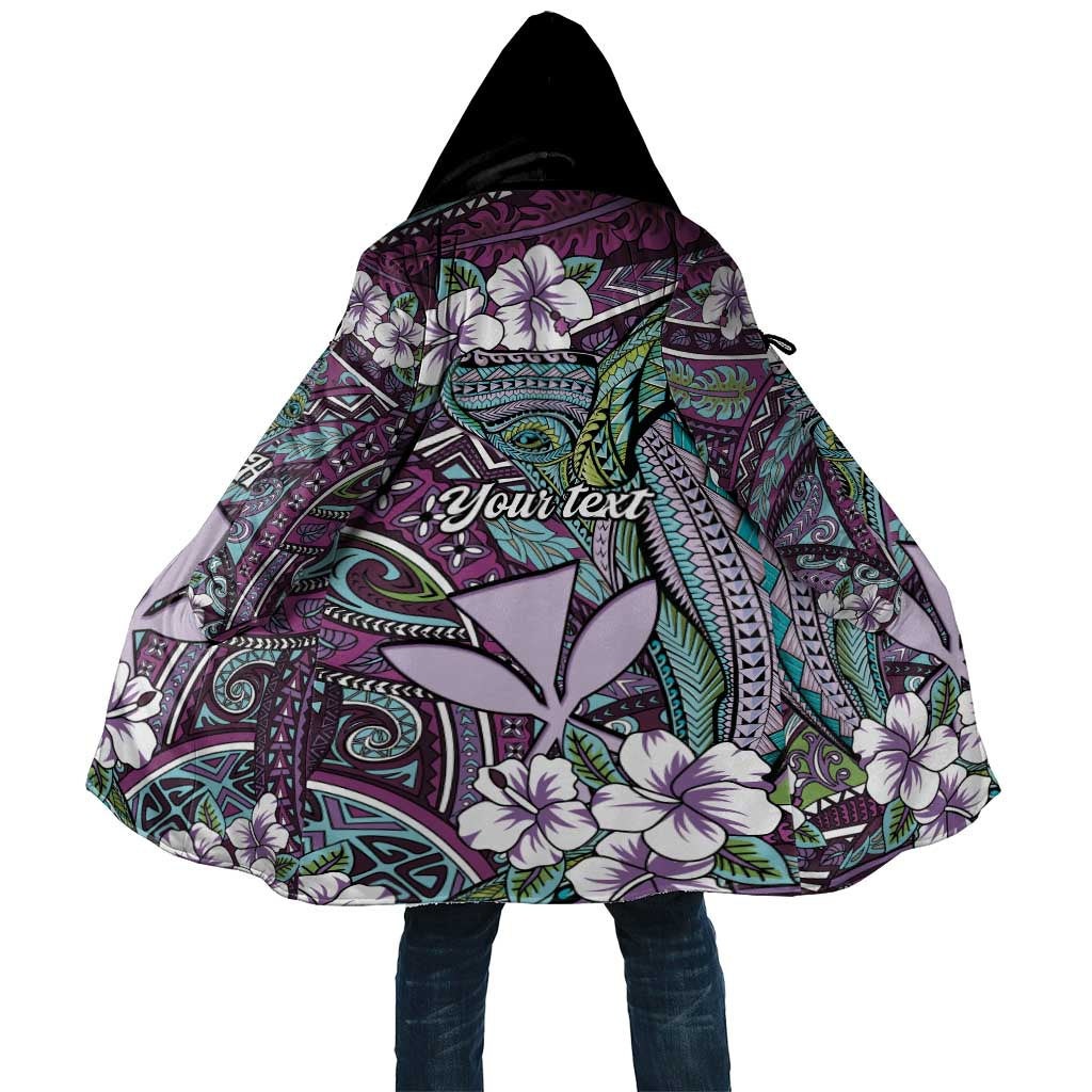Personalised Hawaii Tribal Humpback Whale Cloak Poni Hibiscus Seamless Pattern