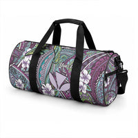 Personalised Hawaii Tribal Humpback Whale Duffle Bag Poni Hibiscus Seamless Pattern LT9 - Polynesian Pride
