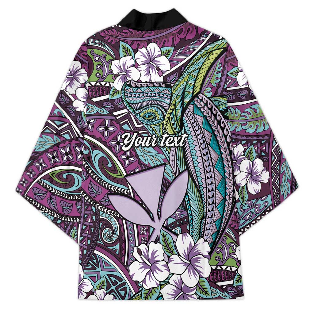 Personalised Hawaii Tribal Humpback Whale Kimono Poni Hibiscus Seamless Pattern