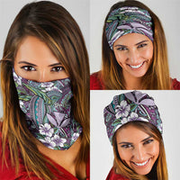 Personalised Hawaii Tribal Humpback Whale Neck Gaiter Poni Hibiscus Seamless Pattern