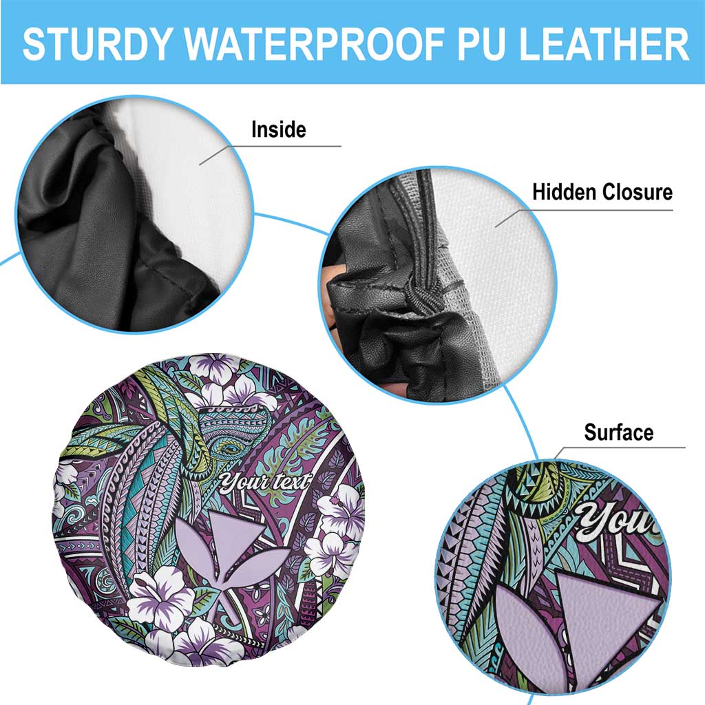 Personalised Hawaii Tribal Humpback Whale Spare Tire Cover Poni Hibiscus Seamless Pattern LT9 - Polynesian Pride