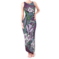 Personalised Hawaii Tribal Humpback Whale Tank Maxi Dress Poni Hibiscus Seamless Pattern