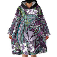 Personalised Hawaii Tribal Humpback Whale Wearable Blanket Hoodie Poni Hibiscus Seamless Pattern