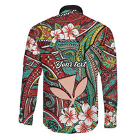 Personalised Hawaii Tribal Humpback Whale Family Matching Summer Maxi Dress and Hawaiian Shirt Ulaula Hibiscus Seamless Pattern