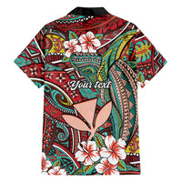 Personalised Hawaii Tribal Humpback Whale Hawaiian Shirt Ulaula Hibiscus Seamless Pattern LT9 - Polynesian Pride