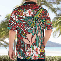 Personalised Hawaii Tribal Humpback Whale Hawaiian Shirt Ulaula Hibiscus Seamless Pattern LT9 - Polynesian Pride