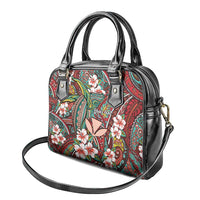 Personalised Hawaii Tribal Humpback Whale Shoulder Handbag Ulaula Hibiscus Seamless Pattern
