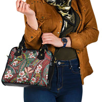 Personalised Hawaii Tribal Humpback Whale Shoulder Handbag Ulaula Hibiscus Seamless Pattern