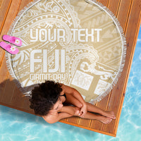 Custom Indo Fijians Beach Blanket Fiji ke Hindustani Polyneisan Paisley Beige Style