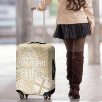 Custom Indo Fijians Luggage Cover Fiji ke Hindustani Polyneisan Paisley Beige Style