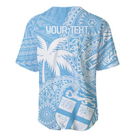Custom Indo Fijians Baseball Jersey Fiji ke Hindustani Polyneisan Paisley Blue Style