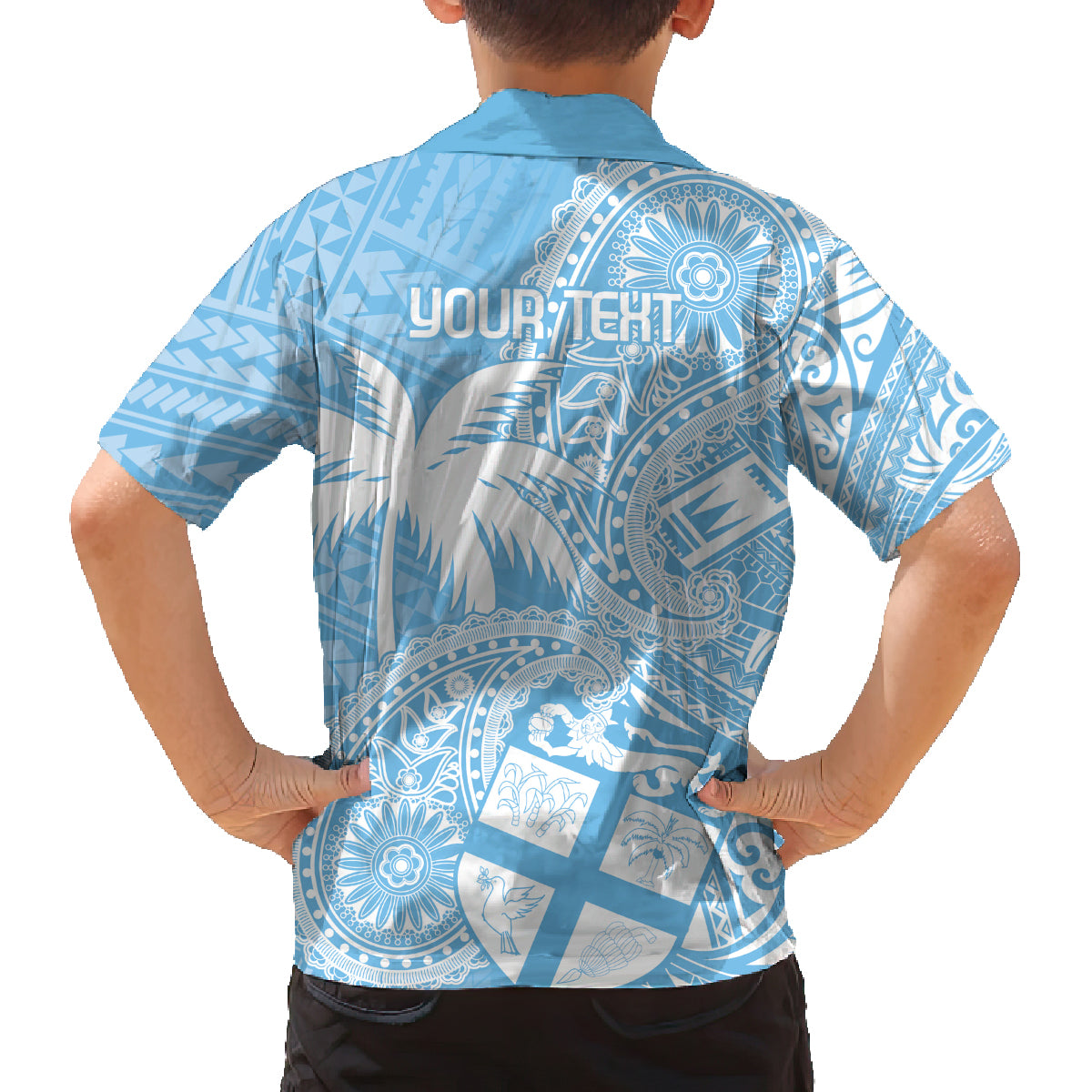 Custom Indo Fijians Family Matching Summer Maxi Dress and Hawaiian Shirt Fiji ke Hindustani Polyneisan Paisley Blue Style