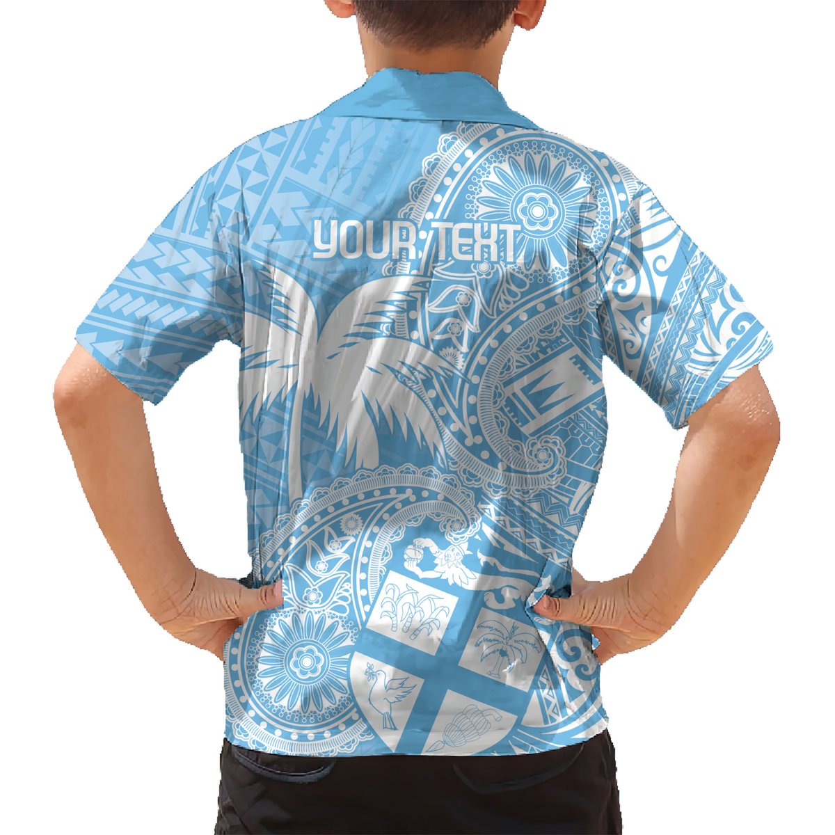 Custom Indo Fijians Hawaiian Shirt Fiji ke Hindustani Polyneisan Paisley Blue Style