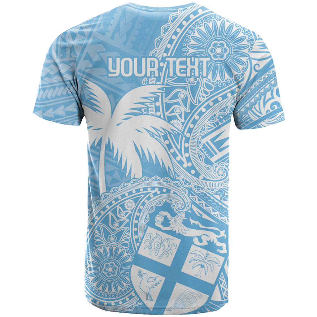 Custom Indo Fijians T Shirt Fiji ke Hindustani Polyneisan Paisley Blue Style