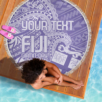 Custom Indo Fijians Beach Blanket Fiji ke Hindustani Polyneisan Paisley Purple Style
