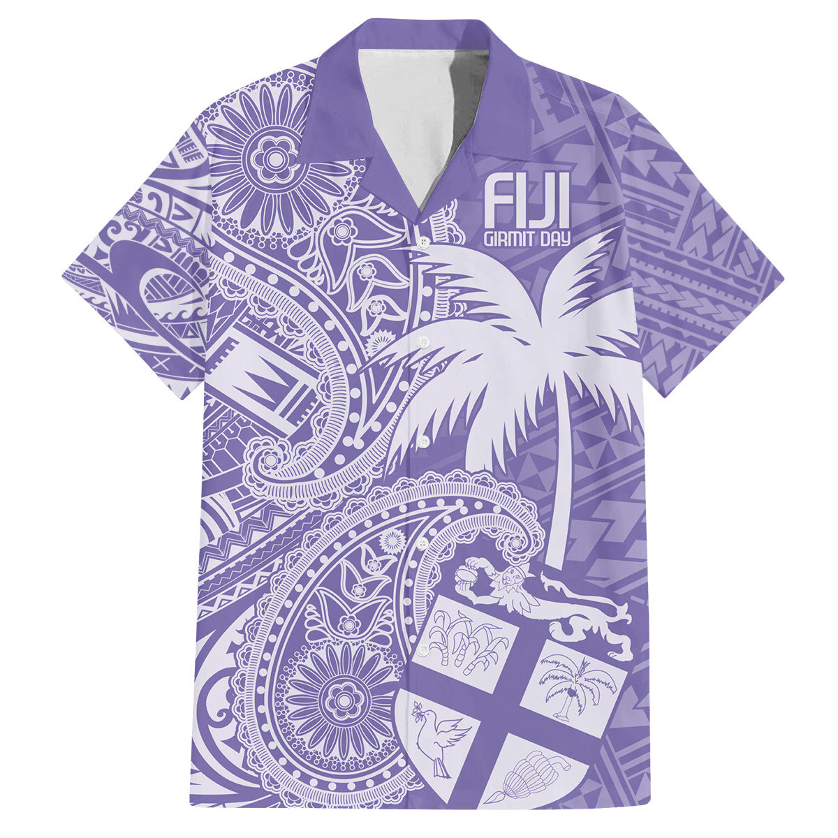 Custom Indo Fijians Family Matching Tank Maxi Dress and Hawaiian Shirt Fiji ke Hindustani Polyneisan Paisley Purple Style