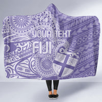 Custom Indo Fijians Hooded Blanket Fiji ke Hindustani Polyneisan Paisley Purple Style
