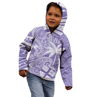 Custom Indo Fijians Kid Hoodie Fiji ke Hindustani Polyneisan Paisley Purple Style