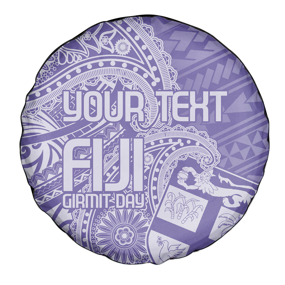 Custom Indo Fijians Spare Tire Cover Fiji ke Hindustani Polyneisan Paisley Purple Style