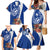 Blue Guam Hafa Adai Family Matching Mermaid Dress and Hawaiian Shirt Tropical Flowers with Polynesian Pattern