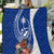 Blue Guam Hafa Adai Quilt Tropical Flowers with Polynesian Pattern