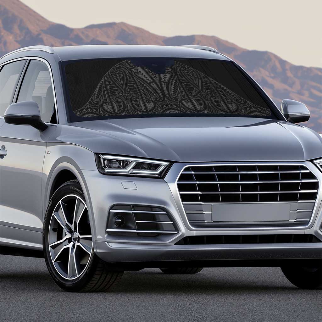 Queensland Maori Rugby Nga Hau e Wha Auto Sun Shade Black Motif - Polynesian Pride