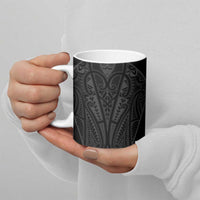 Queensland Maori Rugby Nga Hau e Wha Ceramic Mug Black Motif - Polynesian Pride
