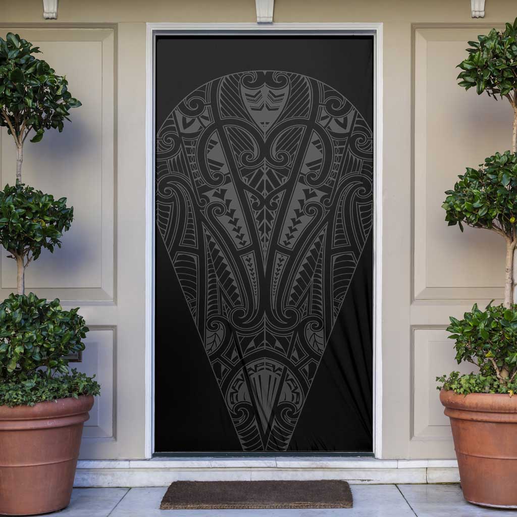 Queensland Maori Rugby Nga Hau e Wha Door Cover Black Motif - Polynesian Pride