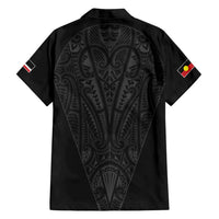 Queensland Maori Rugby Nga Hau e Wha Family Matching Long Sleeve Bodycon Dress and Hawaiian Shirt Black Motif