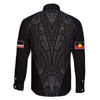 Queensland Maori Rugby Nga Hau e Wha Family Matching Off Shoulder Maxi Dress and Hawaiian Shirt Black Motif