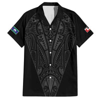 Queensland Maori Rugby Nga Hau e Wha Family Matching Off Shoulder Short Dress and Hawaiian Shirt Black Motif