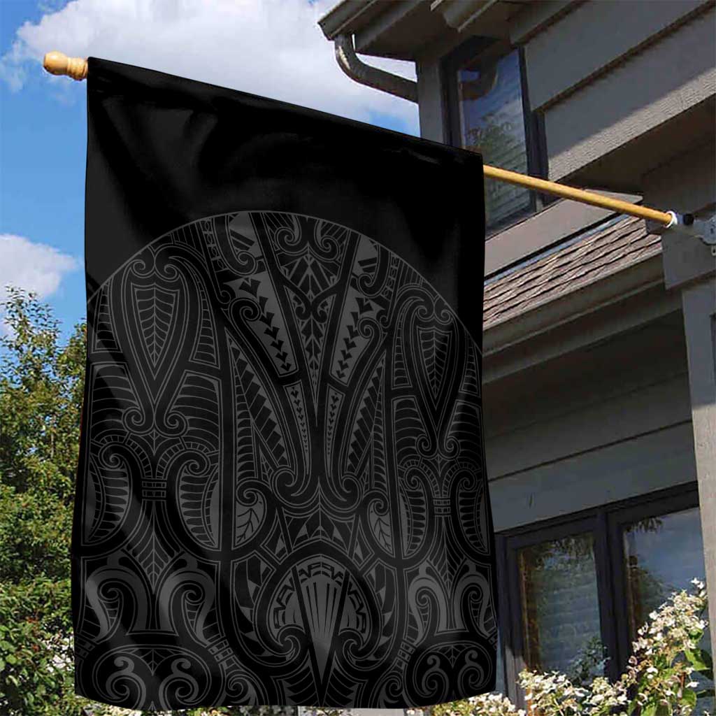 Queensland Maori Rugby Nga Hau e Wha Garden Flag Black Motif