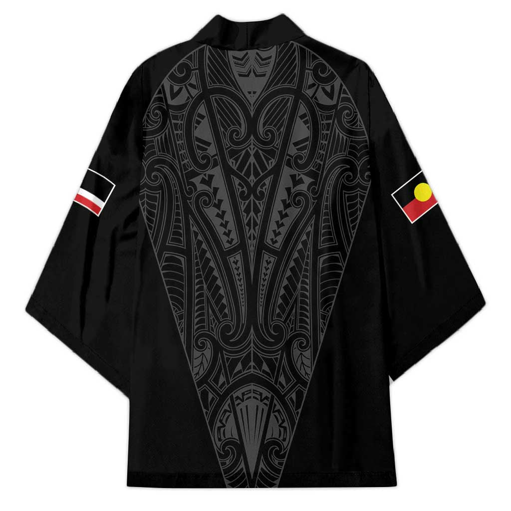 Queensland Maori Rugby Nga Hau e Wha Kimono Black Motif - Polynesian Pride