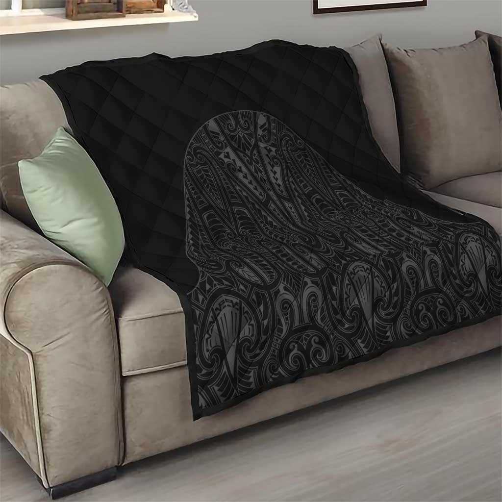 Queensland Maori Rugby Nga Hau e Wha Quilt Black Motif