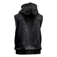 Queensland Maori Rugby Nga Hau e Wha Sleeveless Zip Hoodie Black Motif - Polynesian Pride