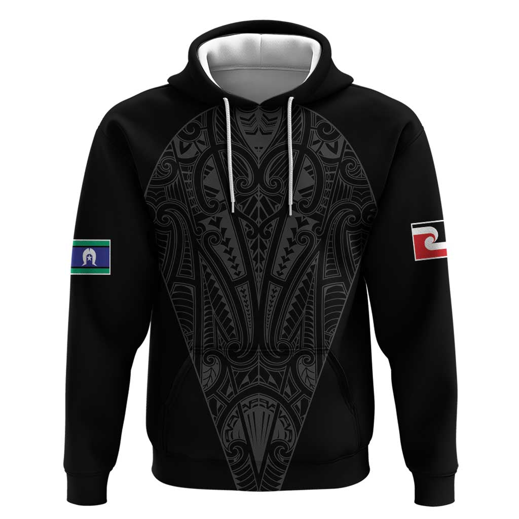 Queensland Maori Rugby Nga Hau e Wha Zip Hoodie Black Motif
